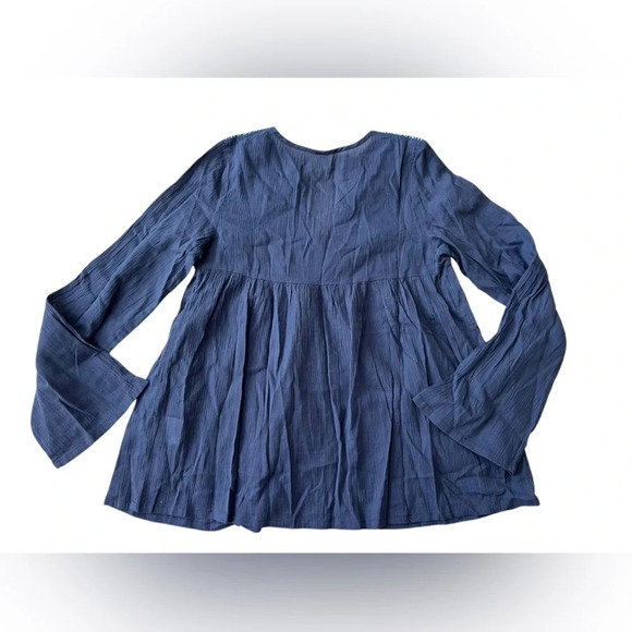 NWT Roper Women’s Long Sleeve Cotton Embroidered Blue Blouse size M - Picture 3 of 4